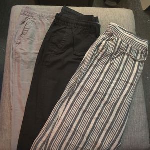 Linen Wide Leg Drawstring Pant